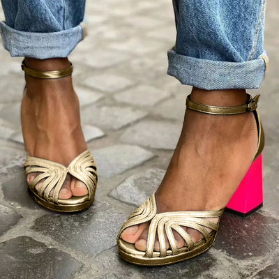 Soise™ - Klassische Sandalen mit Knöchelriemen und offener Spitze