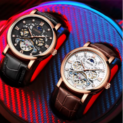 Elegante Leder Business Uhr