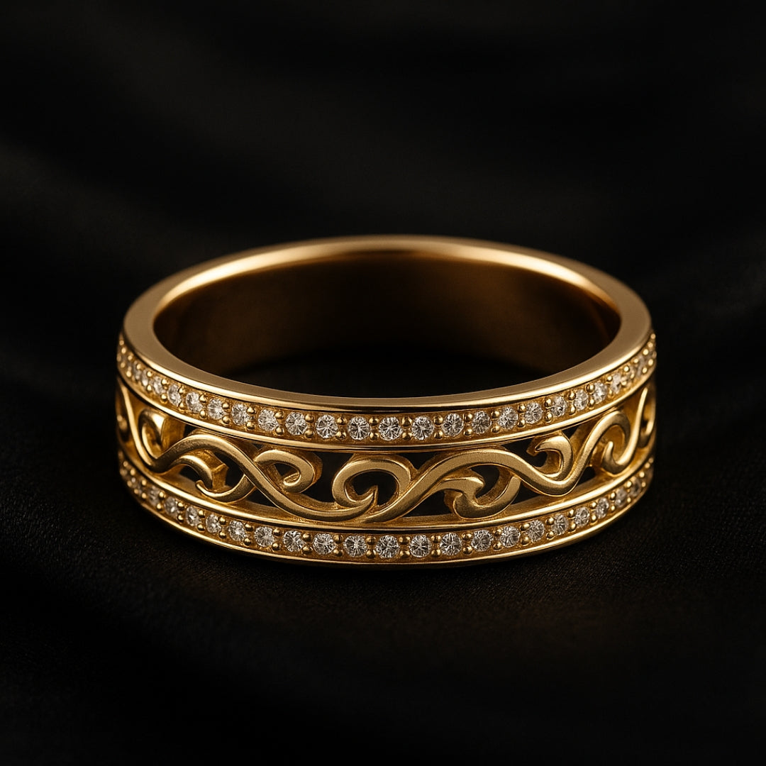 Eleganter goldener Ring Hohloha Hellera – Luxus-Accessoire für jeden Anlass