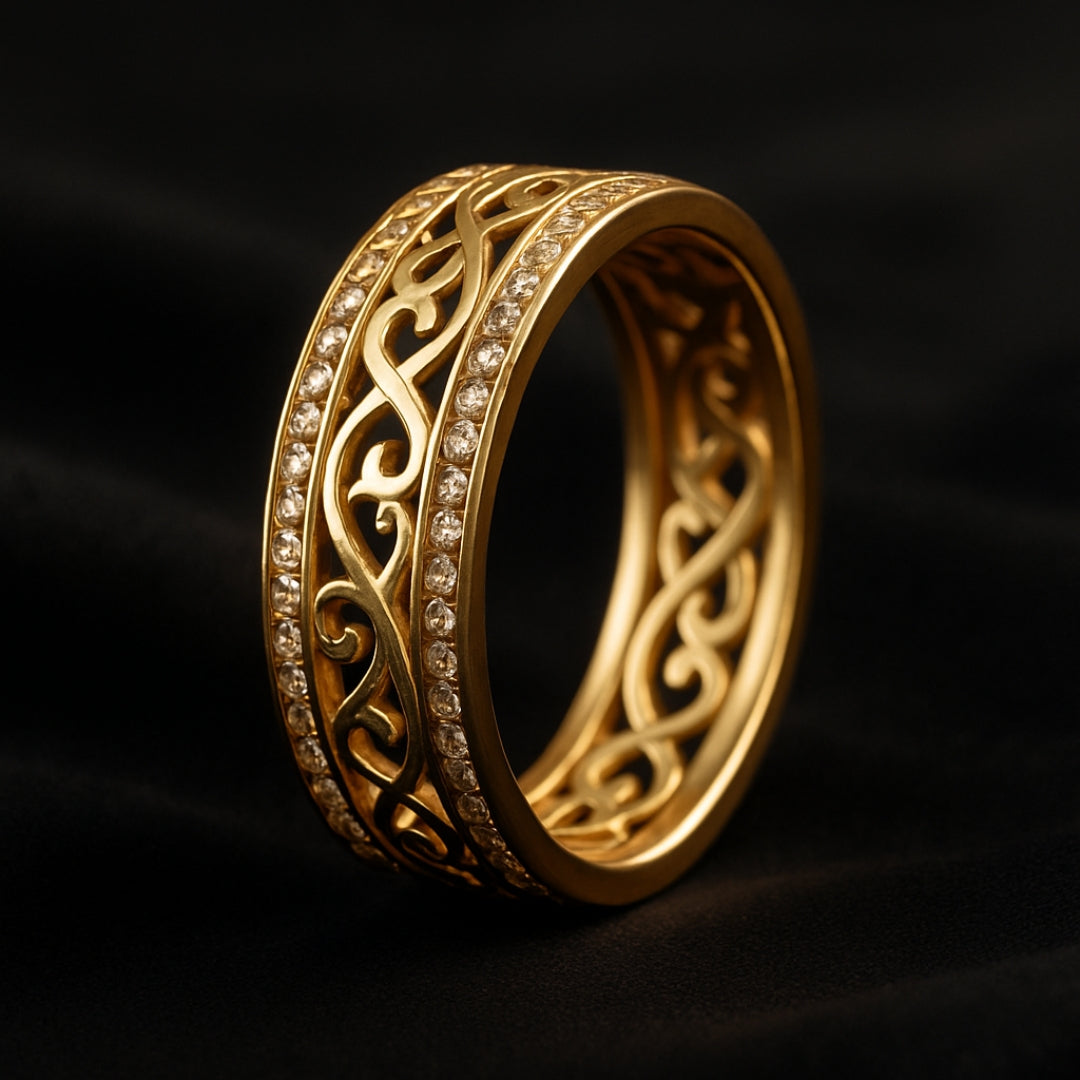 Eleganter goldener Ring Hohloha Hellera – Luxus-Accessoire für jeden Anlass