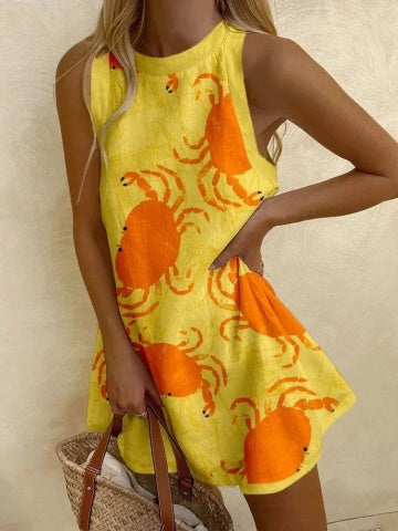Orvienne™ - Mini-Kleid mit Krabbenmuster