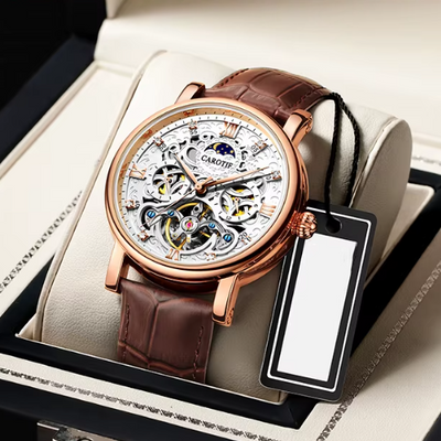 Elegante Leder Business Uhr