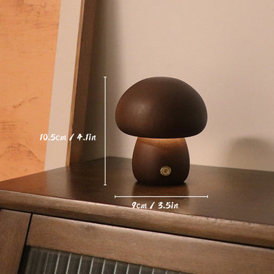 Wiederaufladbare Holzpilze Tischlampe