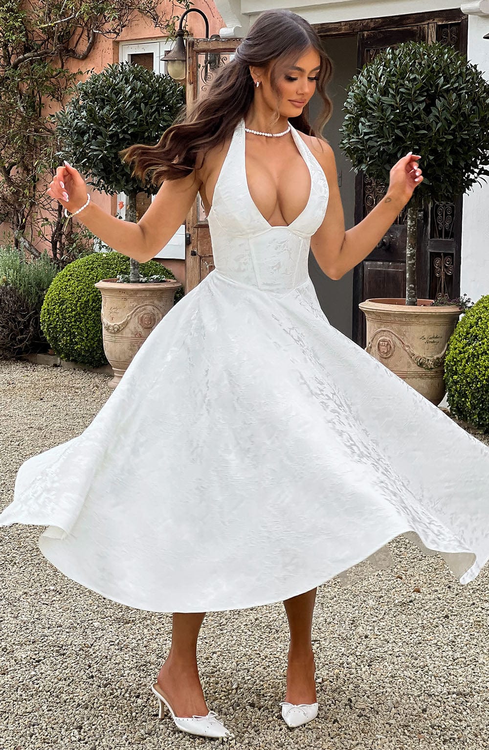 Ara - Midi Kleid mit Neckholder-Ausschnitt