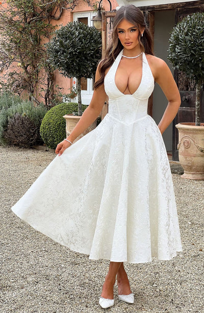 Ara - Midi Kleid mit Neckholder-Ausschnitt