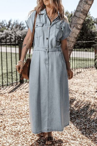 Olivia – Elegantes Kleid mit kurzen Fledermausärmeln