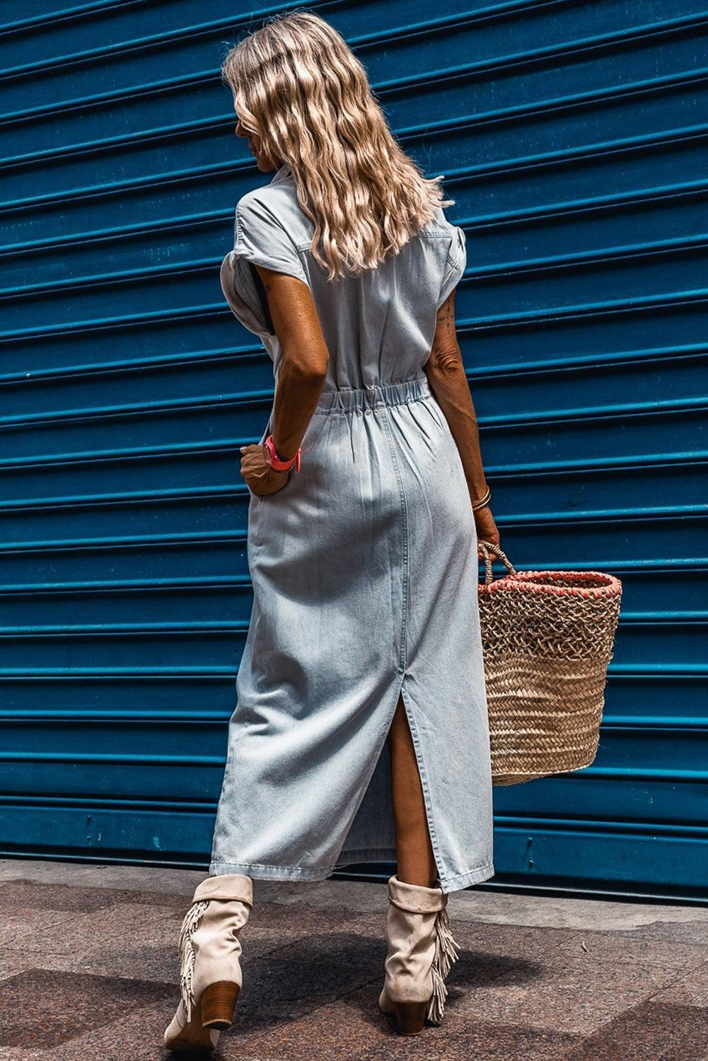 Olivia – Elegantes Kleid mit kurzen Fledermausärmeln