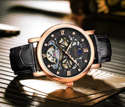 Elegante Leder Business Uhr