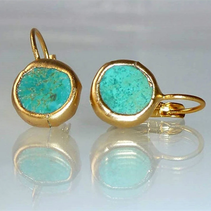 Elegante Goldohrringe mit außergewöhnlicher Türkis