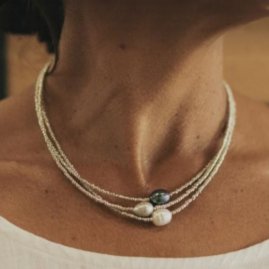 Elegante Vintage-Perlenhalskette aus luxuriösen Süßwasserperlen