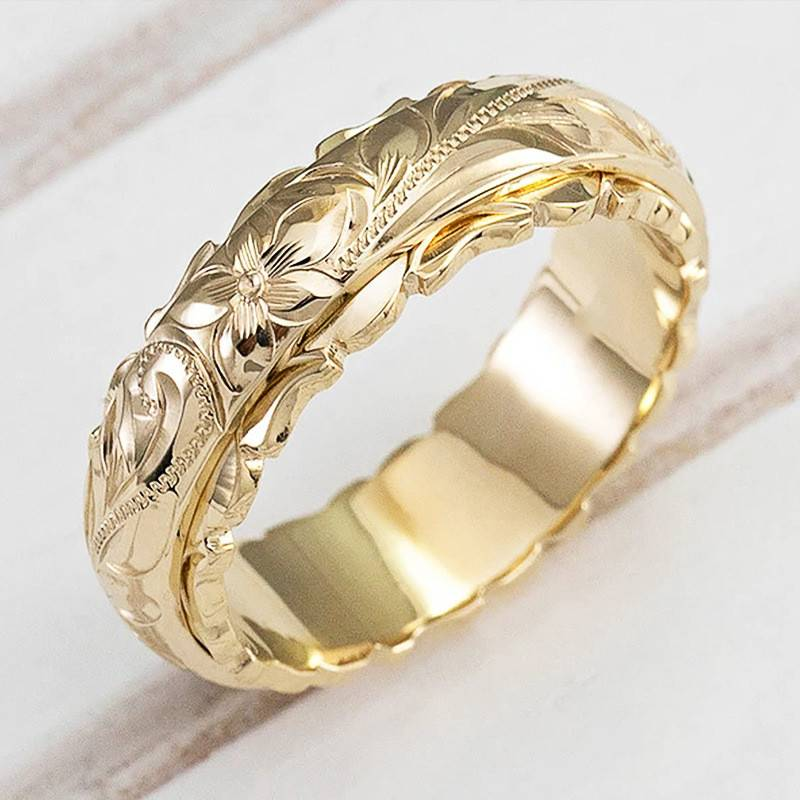 Eleganter Vintage-Ring Złoty mit Blumenmotiv – Stilvoller und klassischer Ring